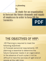 Human resource planning objectives and process