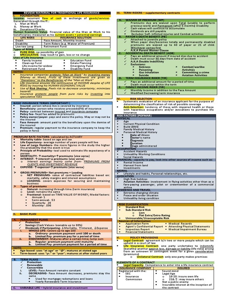 Traditional Life Insurance Overview | PDF | Life Insurance | Insurance