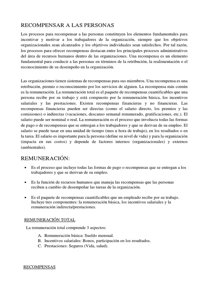 Recompensar A Las Personas | PDF | Salario | Gestión de recursos humanos