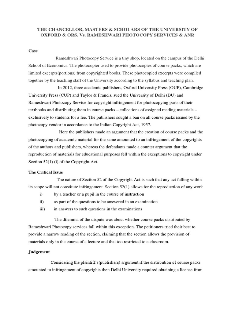 Case Study Law | PDF | Copyright | Fair Use