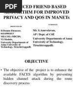 Enhanced Friend Based Algorithm for Improved Privacy and Qos