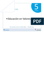 Planificaciones curriculares para Valores en 5to de Primaria