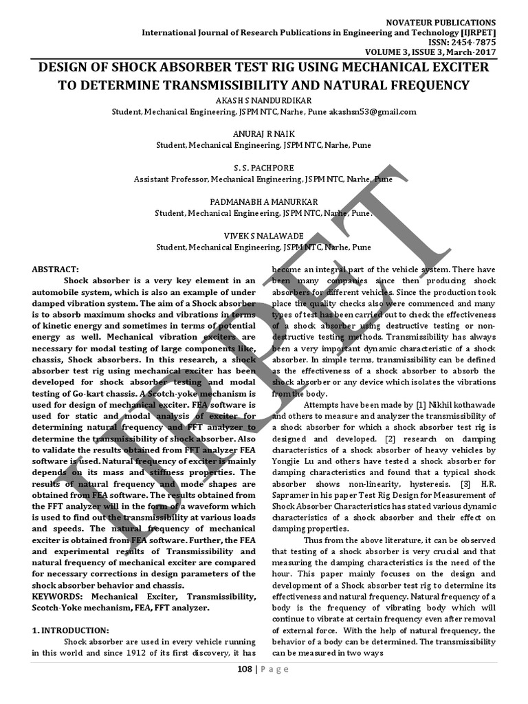 Shock Absorber PDF Mechanics Physics