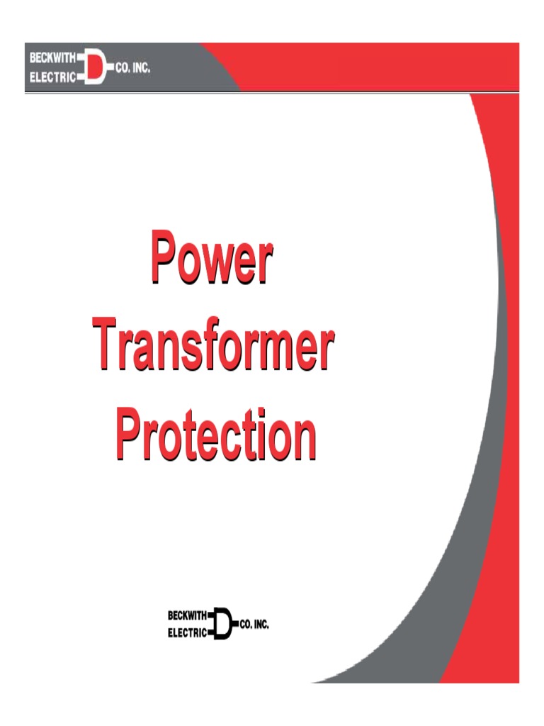 Power Transformer Protection PDF Transformer Relay