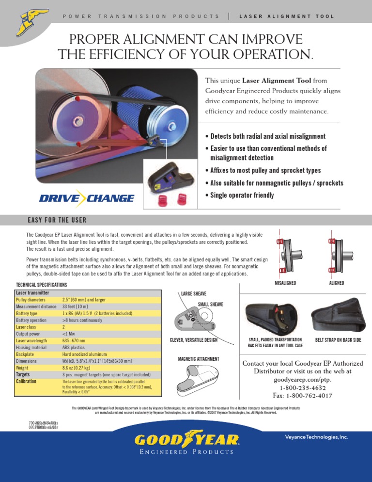 Goodyear Laser Align Tool PDF Belt (Mechanical) Mechanical