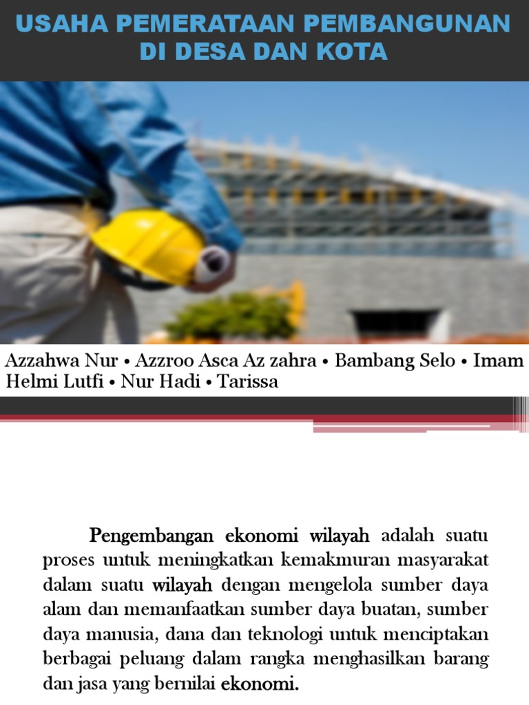 Materi Geografi Usaha Pemerataan Pembangunan Di Desa Dan Kota Guru Paud