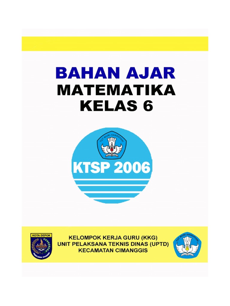 Contoh Bahan Ajar Matematika Sd Kelas 6 - Tahun Ajar