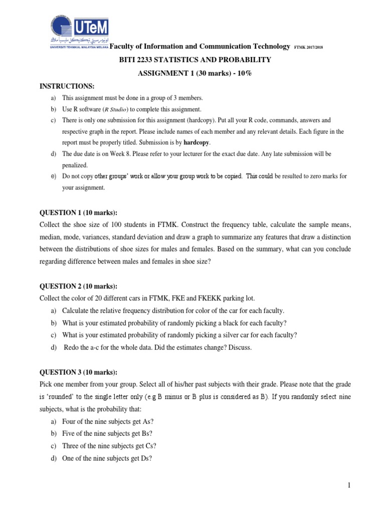 BITI 2233 Assignment 1 Guidelines | PDF