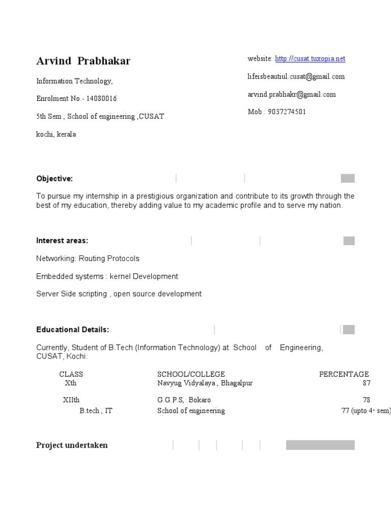 Arvind Resume | PDF | Websites | Linux