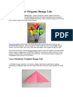 Ara Membuat Origami Bunga Lily