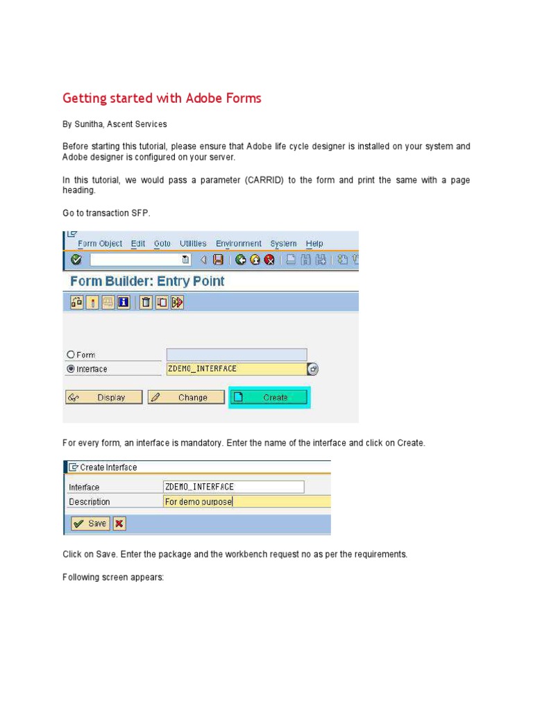 Adobe Forms Tutorial: Parameter Setup | PDF | Computers