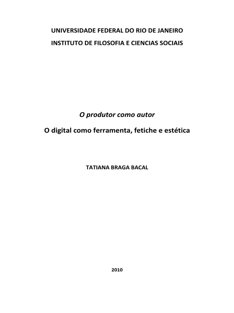 Tatiana Bacal PDF Humano Antropologia imagem