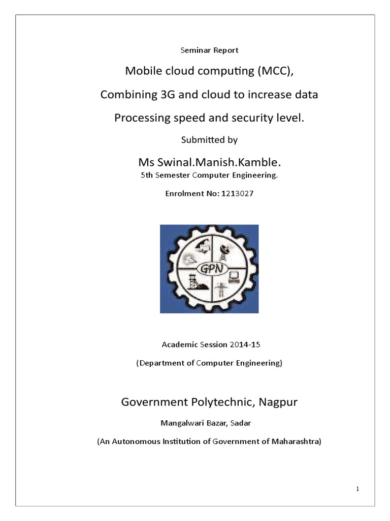 Seminar Report PDF Cloud Computing 3 G