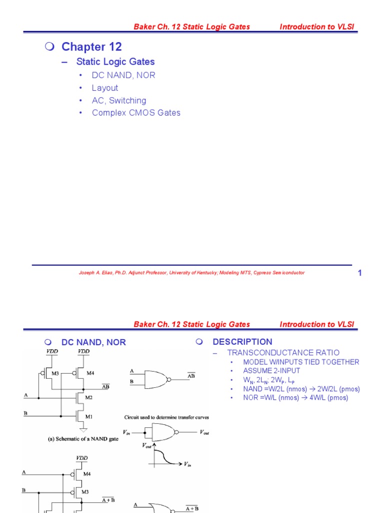 Analysis of Static Logic Gates and Complex CMOS Gate Designs for VLSI