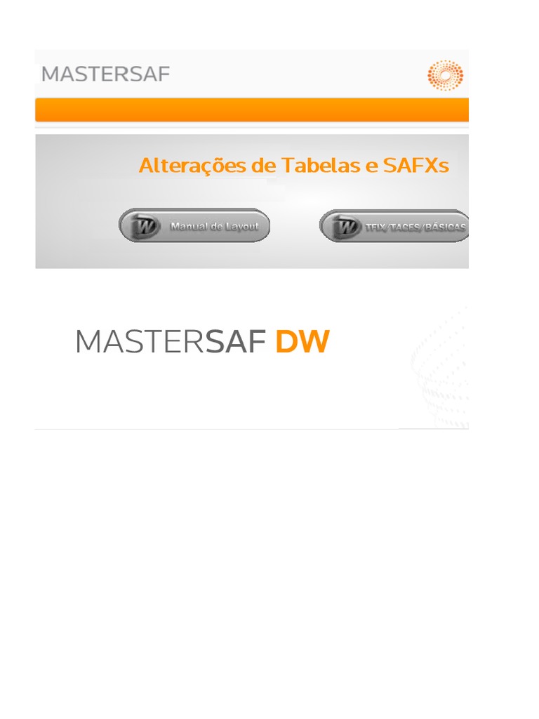 Alteracoes Tabelas SAFX MastersafDW | PDF | Depreciação