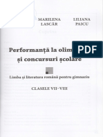 Performanta La Olimpiade Si Concursuri Scolare. Clasele VII-VIII