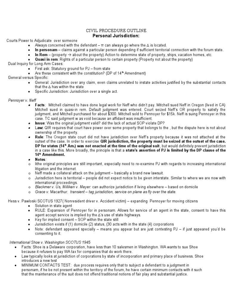 Civil procedure outline image