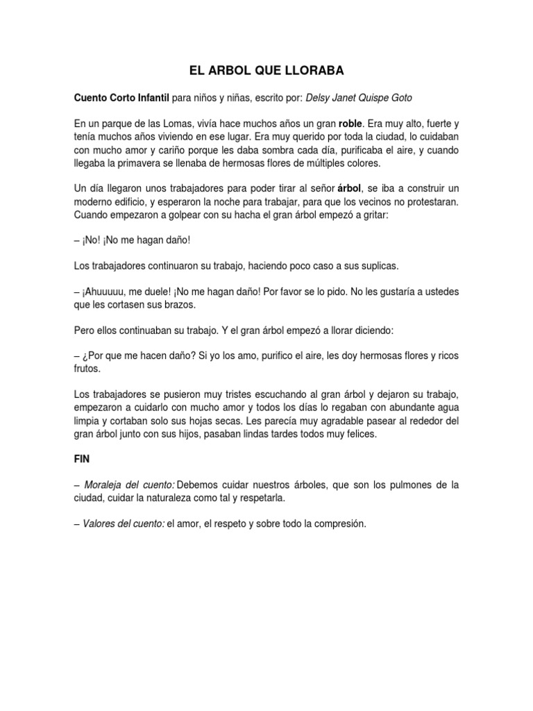 Cuento Infantil Para Sexto Grado