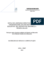 Estilo de liderazgo directivo y clima organizacional en una institución educativa del distrito de Ventanilla.pdf