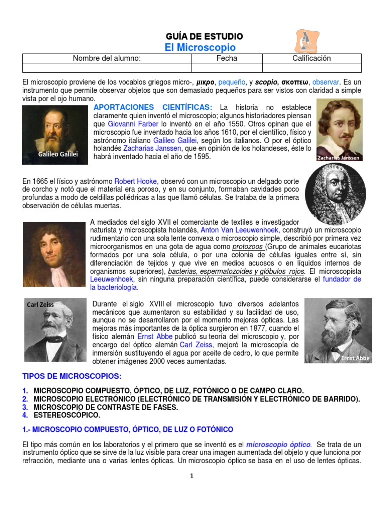 Microscopio Rudimentario de Leeuwenhoek | PDF | Microscopio | Óptica