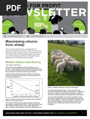 Beef Lamb Nz South Otago Farming For Profit Maximising Profit