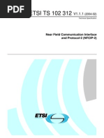 ETSI TS 102 312: Near Field Communication Interface and Protocol-2 (NFCIP-2)