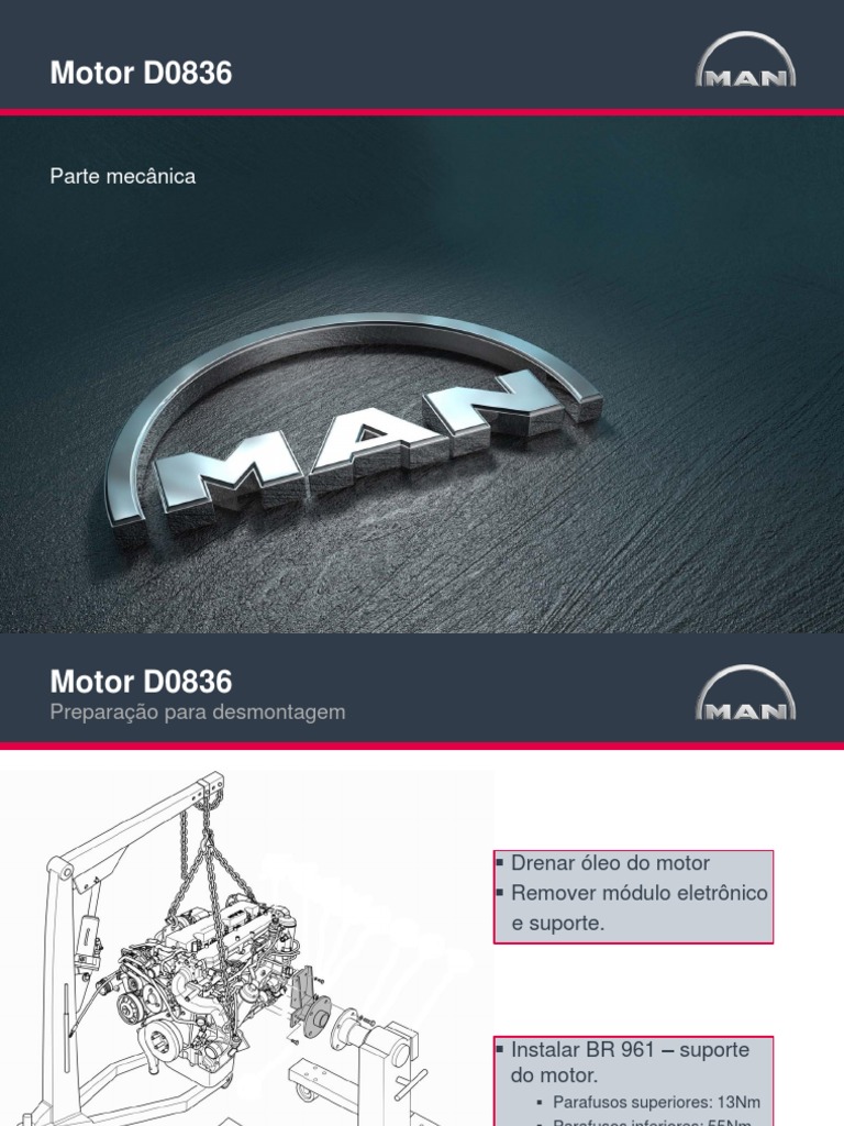 Desmontagem do Motor MAN D0836 | PDF | Pistão | Turbocompressor