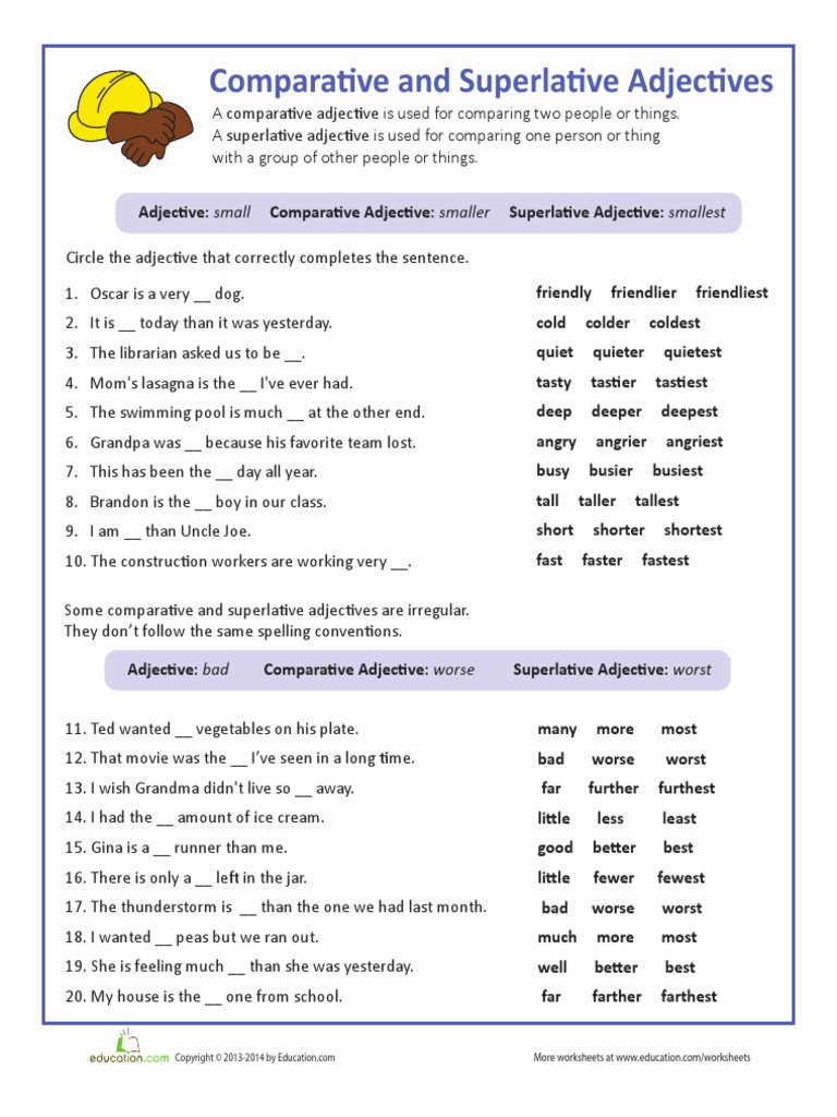Comparative and Superlative Adjectives | PDF | Reference | Grammar