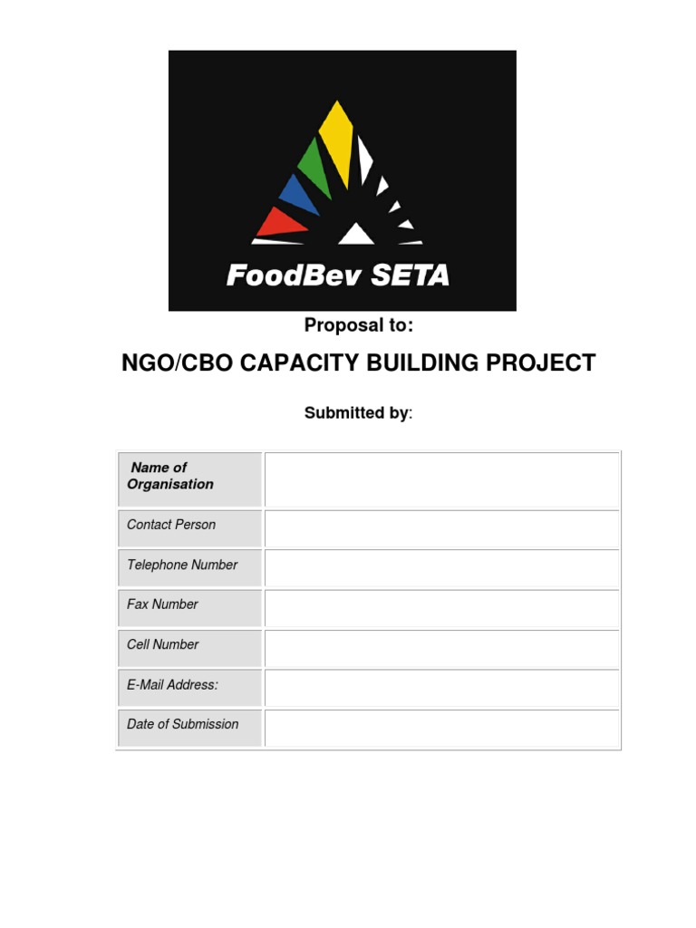 NGO/CBO Project Proposal Template | PDF | Capacity Building | Non ...