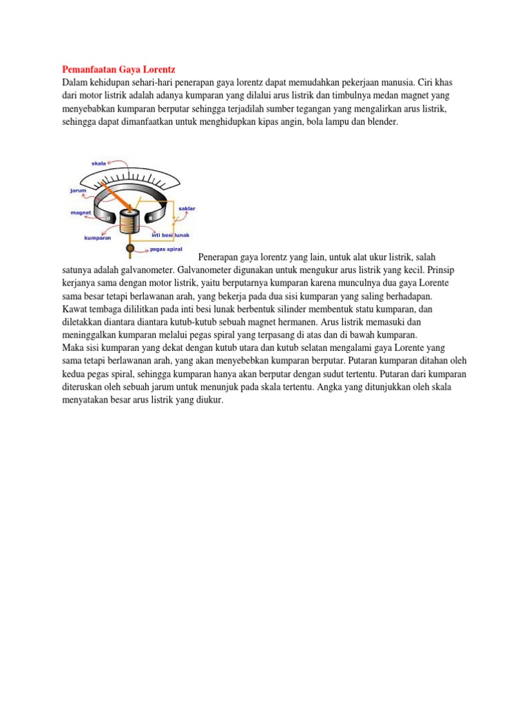 Pemanfaatan Gaya Lorentz