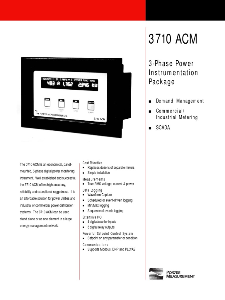 FT - 3710 ACM 3Ph PWR Instrument PDF | PDF | Relay | Scada