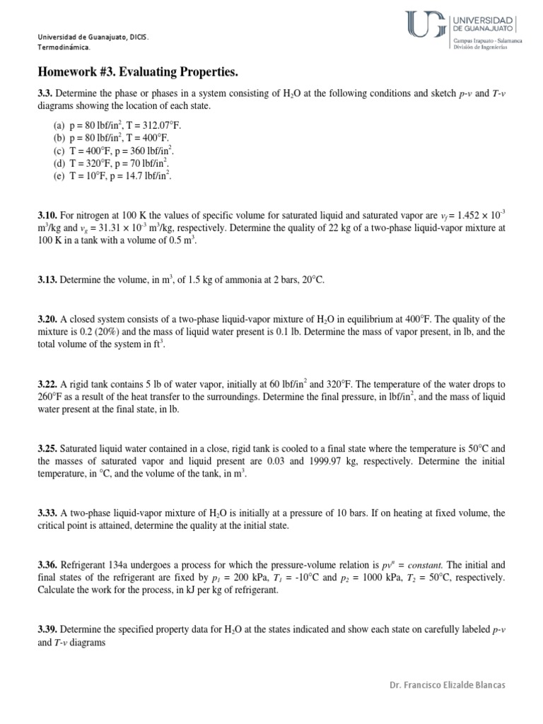 Homework 3 Pdf Properties Of Water Physical Chemistry