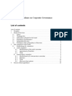 Guidelines On Corporate Governance: List of Contents