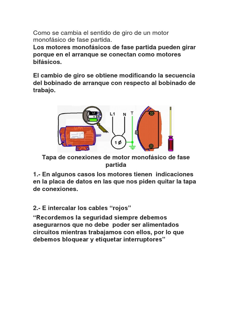 Cambiar Sentido De Giro Motor Monofasico