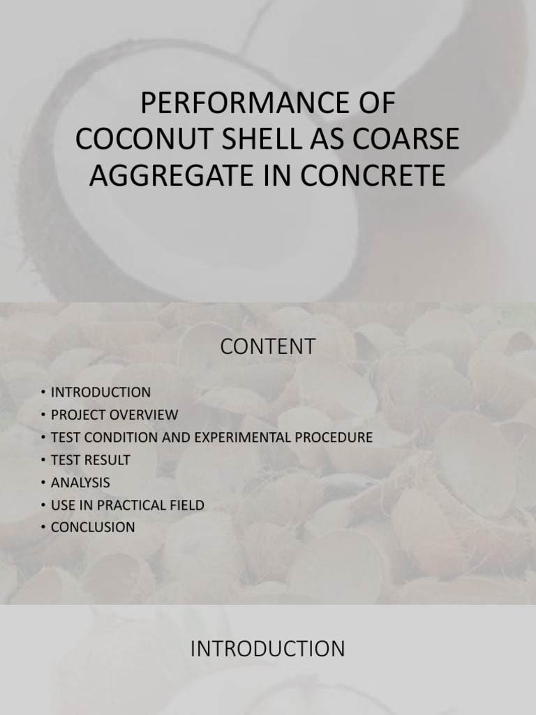 Coconut Shell as Coarse Aggregate in Concrete | PDF | Construction ...