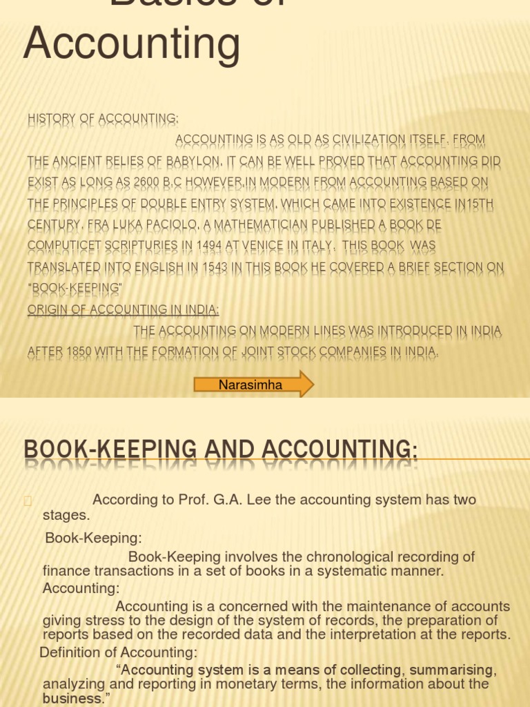 History and Basics of Accounting | PDF | Debits And Credits | Expense