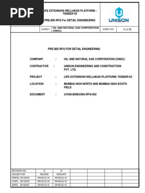 RFQ for Detail Engineering - B