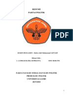 Resume Partai Politik: Fakultas Ilmu Sosial Dan Ilmu Politik Prodi Ilmu Politik Universitas Jambi 2017/2018
