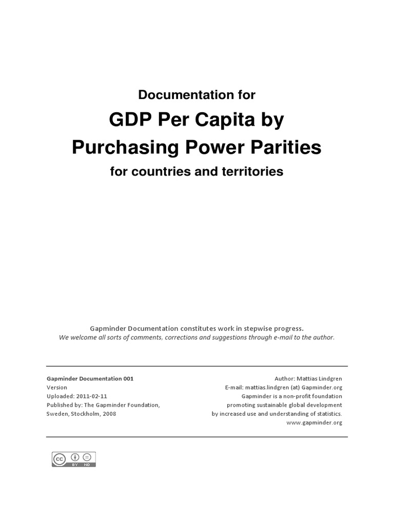 GDP Per Capita by Purchasing Power Parities: Documentation For | PDF ...