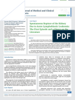 Spontaneous Rupture of The Kidney Due To Acute Lymphoblastic Leukemia: The First Episode and A Glance On The Literature