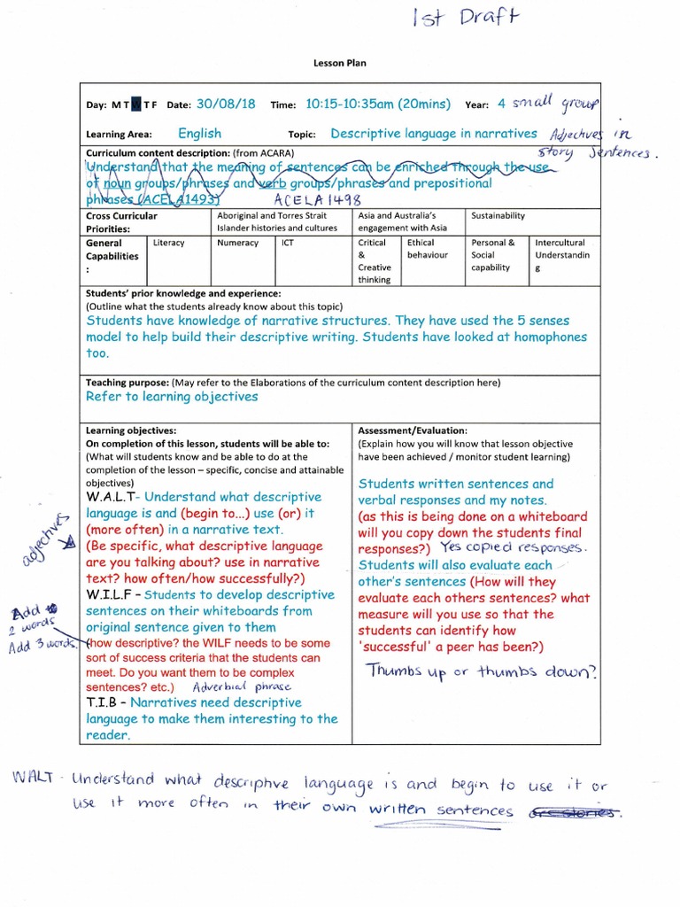Micro Teaching Lesson Draft | PDF | Change | Curriculum