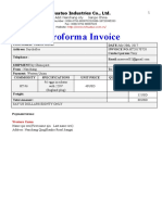 Proforma Invoice: Huatuo Industries Co., LTD