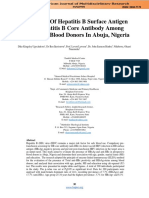 Prevalence of Hepatitis B Surface Antigen and Hepatitis B Core Antibody Among Prospective Blood Donors in Abuja - Vol2.no.1.005