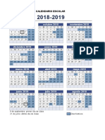 Calendario Escolar Curso 2018-2019