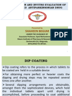 Shaheen Begum: Formulation and Invitro Evaluation of Dip Coated Antiparkinsonian Drug