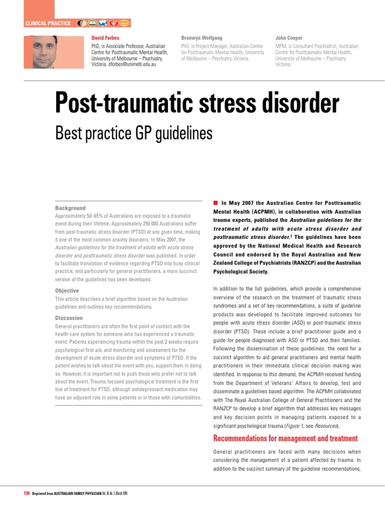 Panduan Stress Post Trumatik Australia | PDF | Psychological Trauma ...