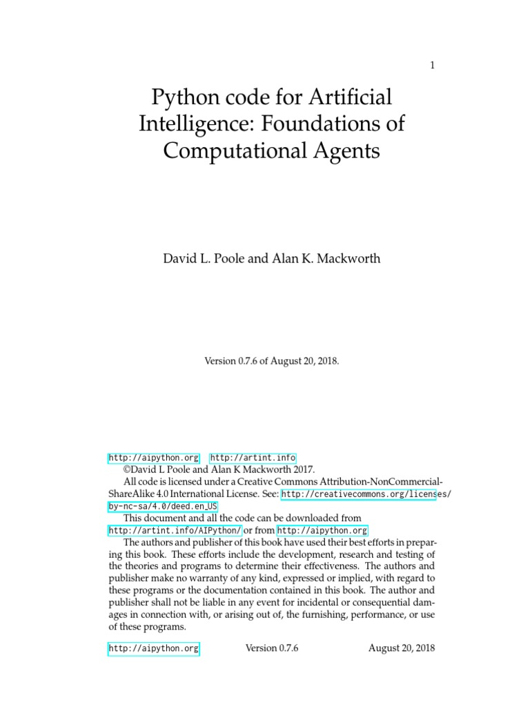 Python Code For Artificial Intelligence: Foundations of 
