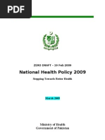 National Health Policy 2009: Ministry of Health Government of Pakistan