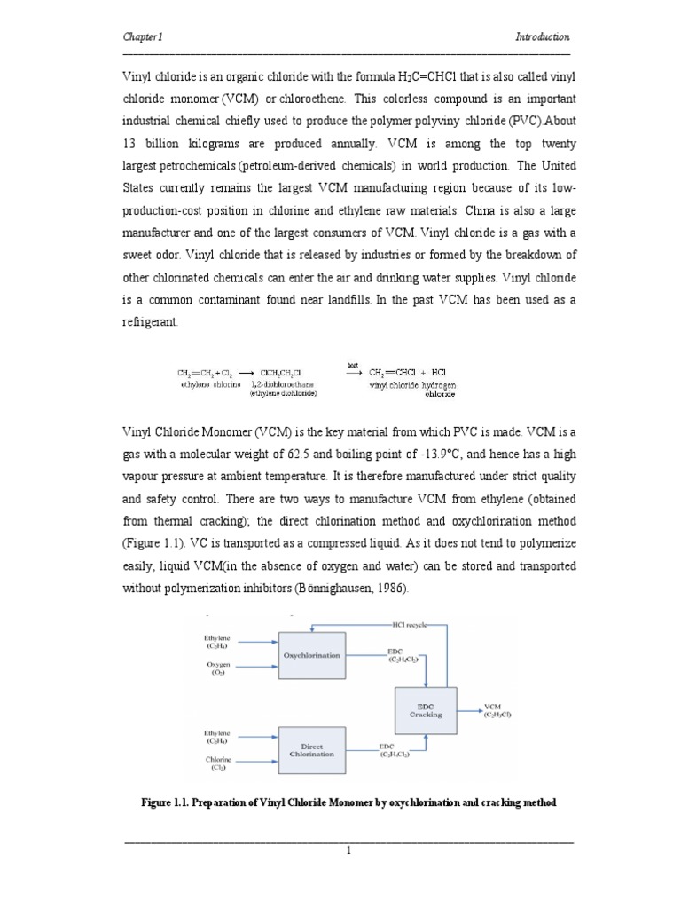 Vinyl Chloride Monomer Overview | PDF | Polyvinyl Chloride | Chemical ...