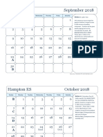 hampton 2018 2019 calendar